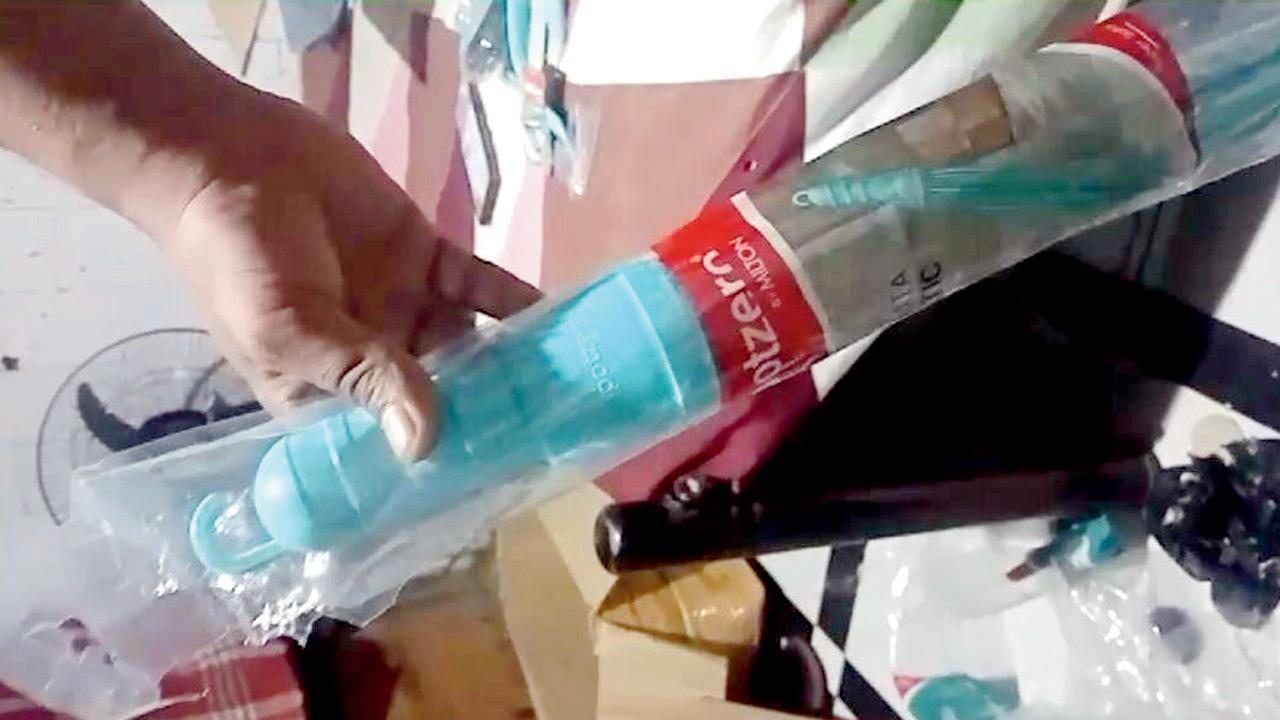 The brooms with concealed contraband in the handles