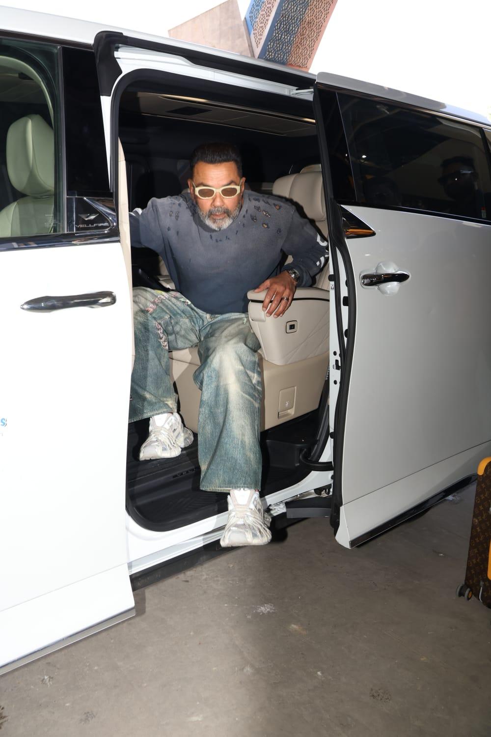 Bobby Deol was seen arriving at Jaipur airport after attending the IIFA event