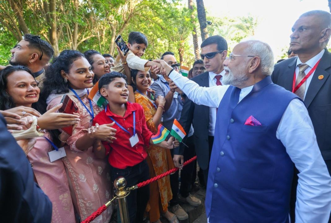 IN PHOTOS: PM Modi receives rousing welcome from Indian diaspora in Mauritius