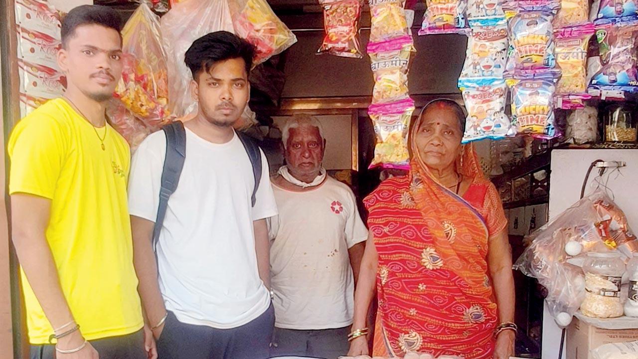 Gupta family at shop in Andheri