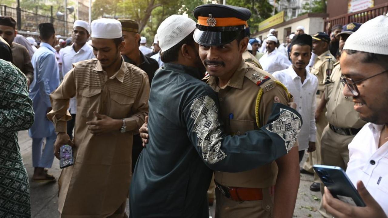 The crescent moon signalled the end of Ramzan the night before, and millions of Muslims across the country gathered in mosques and prayer grounds on Monday morning to offer Namaz in celebration of Eid al-Fitr