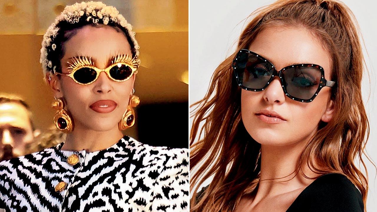 Doja Cat with her bejewelled glasses; (right) opt for frames with rounded edges for a softer look. Pics Courtesy/Instagram
