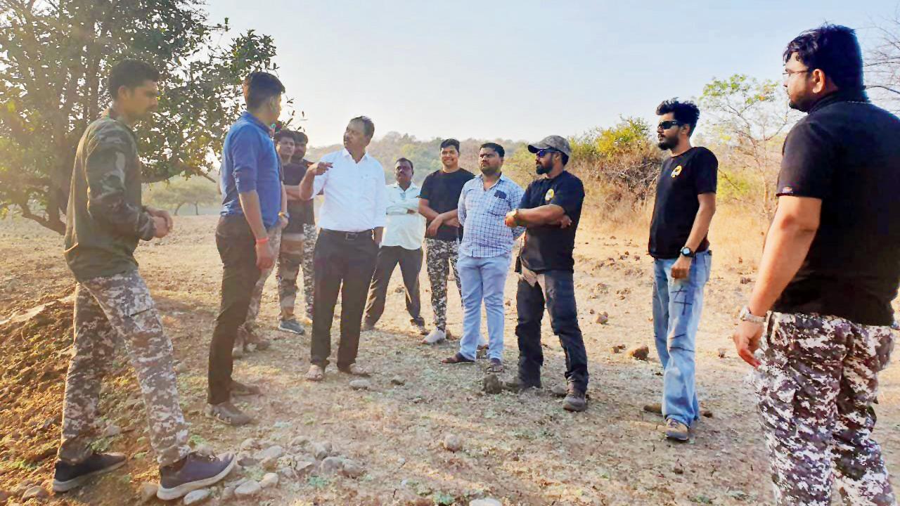 The forest department staff and officials involved in the operation