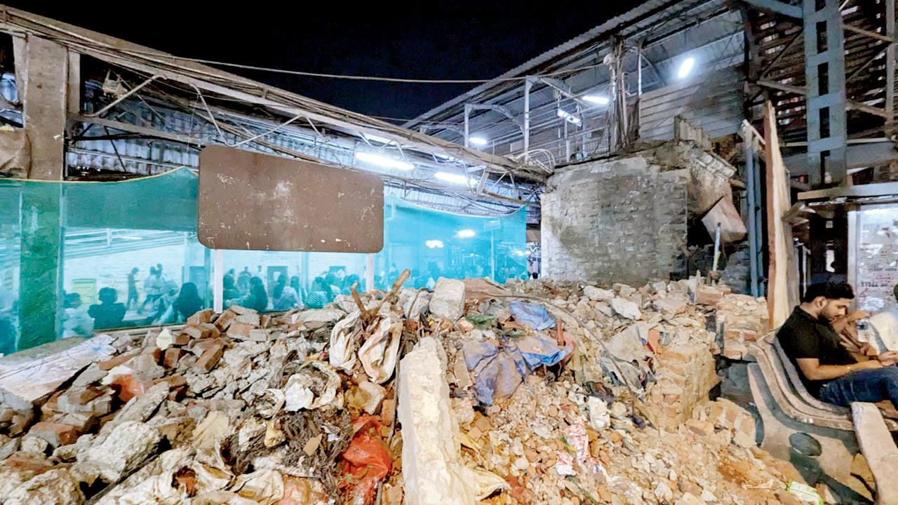 Debris and barricades that could be seen earlier