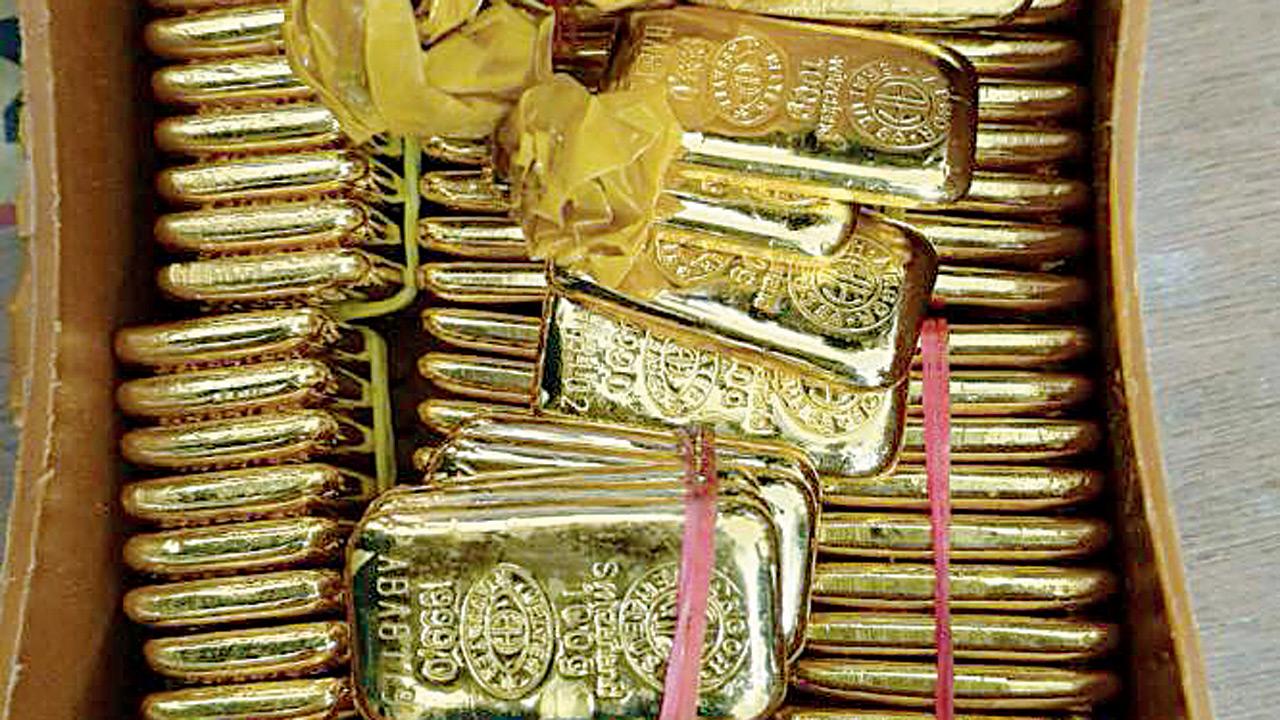 Gold bars seized from Mahendra and Megh Shah’s rented flat