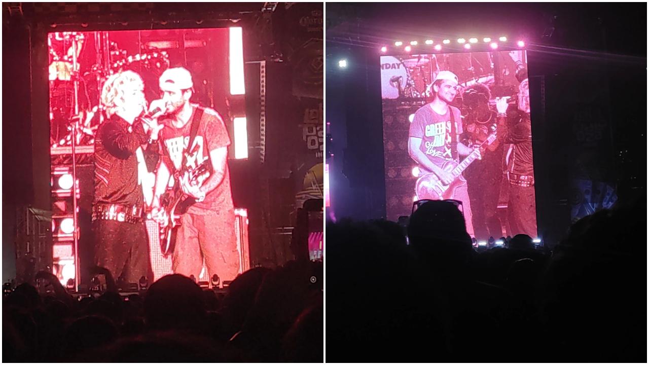 Another fan got the opportunity to play 'Dilemma' with them on stage making his dream come true. Billie gave him his red guitar and the fan played it with ease, and soon after was in for a surprise, when he was gifted the very same guitar he played with