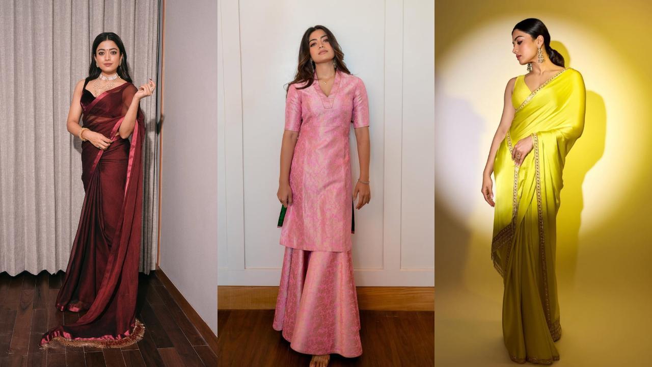 Rashmika Mandanna-inspired colourful ethnic fits' for perfect Holi puja look
