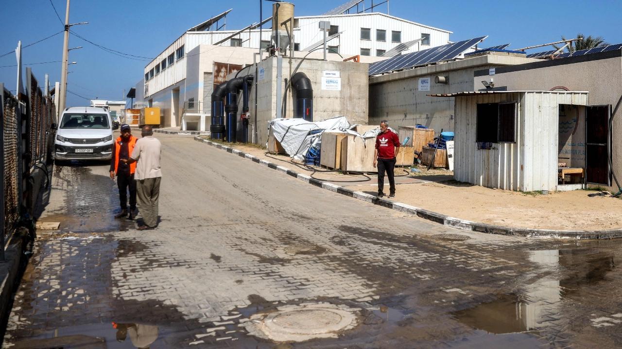 The plant serves over 600,000 people in Gaza through tankers or the networks of Deir el-Balah and Khan Younis governorates in central and southern Gaza, respectively. It is one of three such seawater processing facilities in the Gaza Strip, which before the start of the war between Israel and Hamas met around 15 percent of the 2 million-plus people's need for water