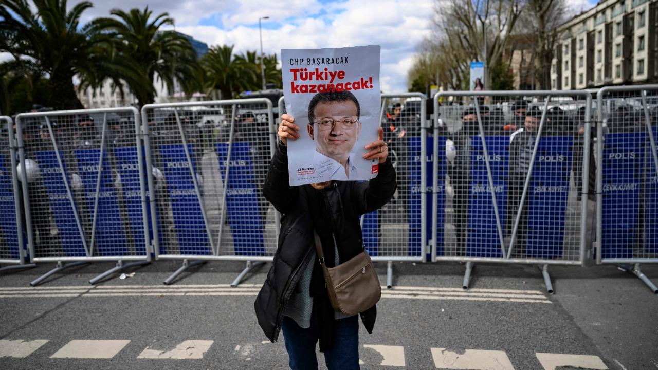 A day earlier, a university in Istanbul invalidated Imamoglu's diploma, effectively disqualifying the popular opposition figure from running in the next presidential race. Having a university degree is a requisite for running in elections under Turkish law