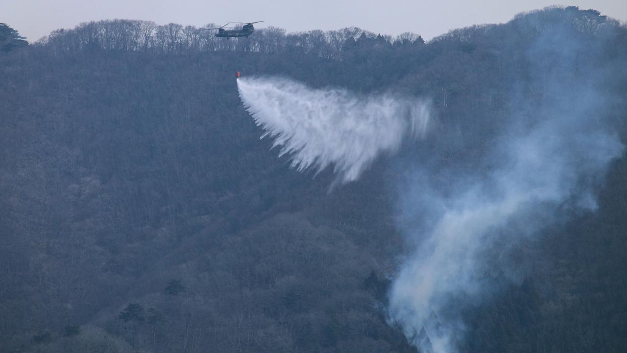 The fire has subsided in some areas