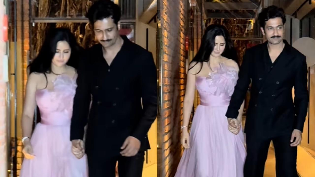 Watch! Katrina Kaif & Vicky Kaushal walk hand-in-hand at bestie’s wedding
