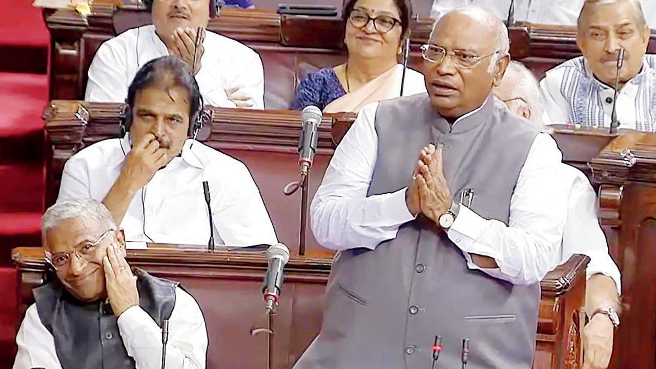 Uproar in Rajya Sabha over Mallikarjun Kharge’s ‘thokenge’ remark, he apologises
