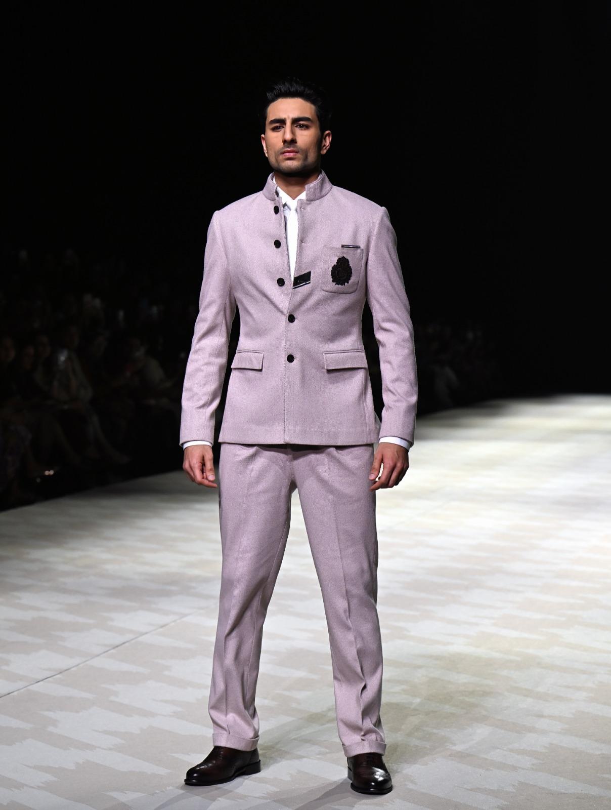 Actor Ibrahim Ali Khan took centre stage as the showstopper for ace designers Shantnu and Nikhil at Lakme Fashion Week in partnership with FDCI 2025