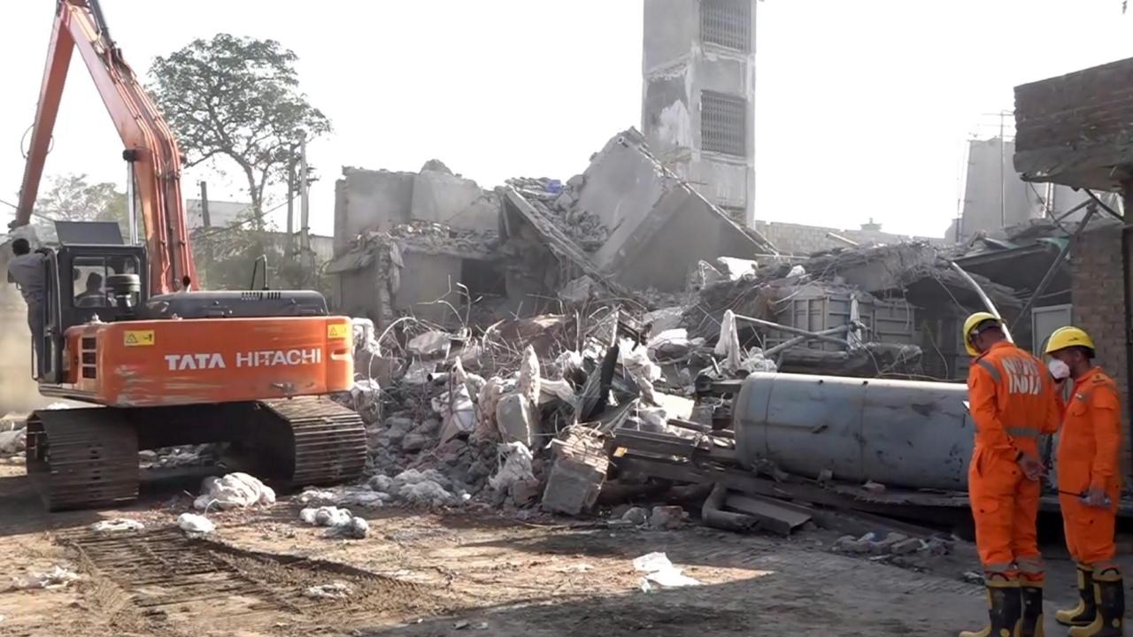 The six workers trapped under the debris were brought out by the NDRF teams, of which one was found dead and three sustained serious injuries