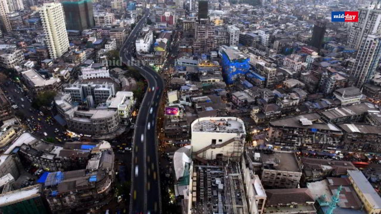 The JJ Flyover Bridge, also known as Mohammed Ali Road, captured from Al-Saadah Complex, in South Mumbai