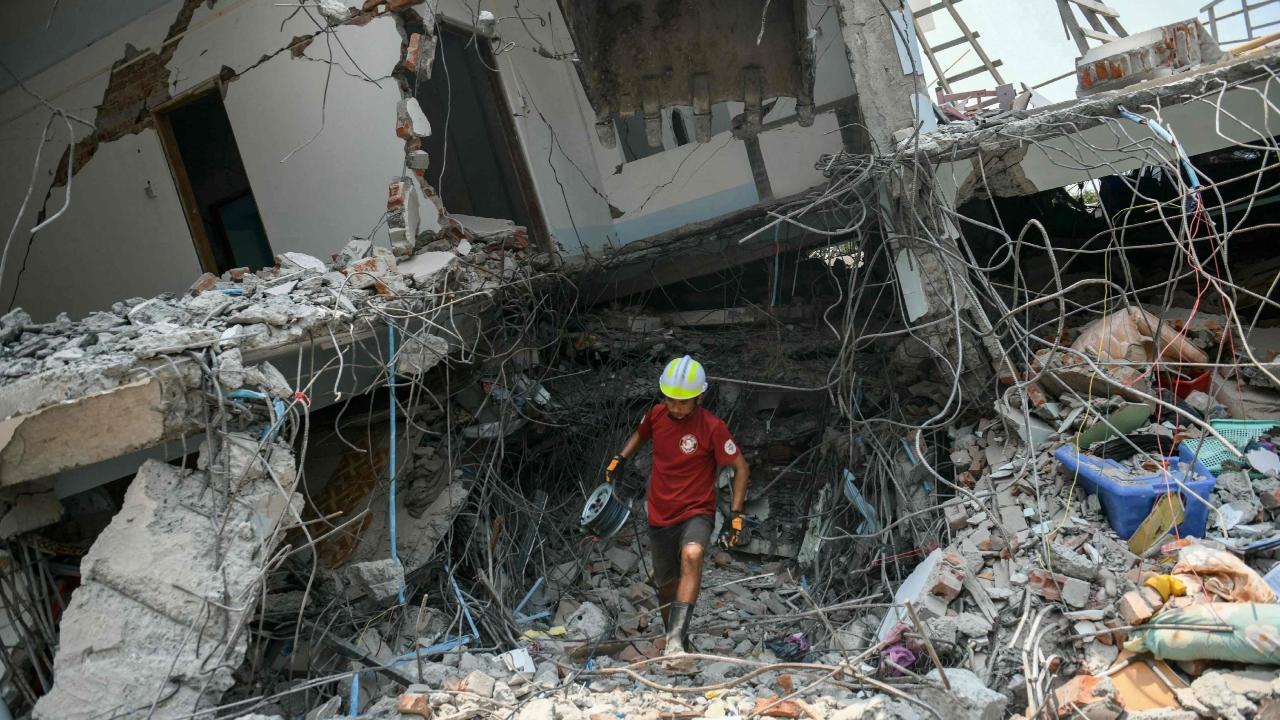The earthquake struck midday Friday with an epicentre not far from Mandalay, followed by several aftershocks including one measuring a strong 6.4 magnitude. It sent buildings in many areas toppling to the ground, buckled roads, caused bridges to collapse and burst a dam