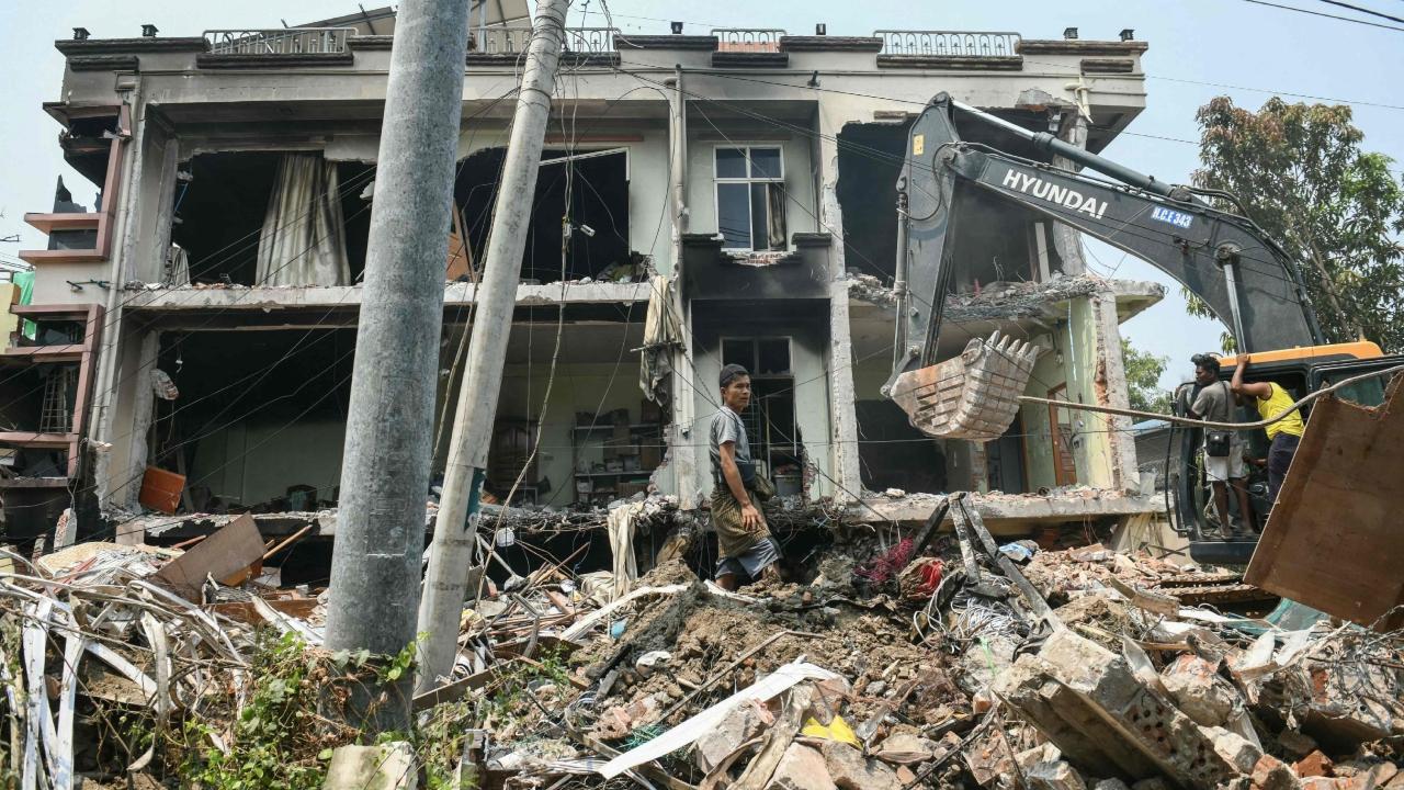 When the quake hit, the 33-story high-rise being built by a Chinese firm for the Thai government wobbled, then came crashing to the ground in a massive plume of dust that sent people screaming and fleeing from the scene