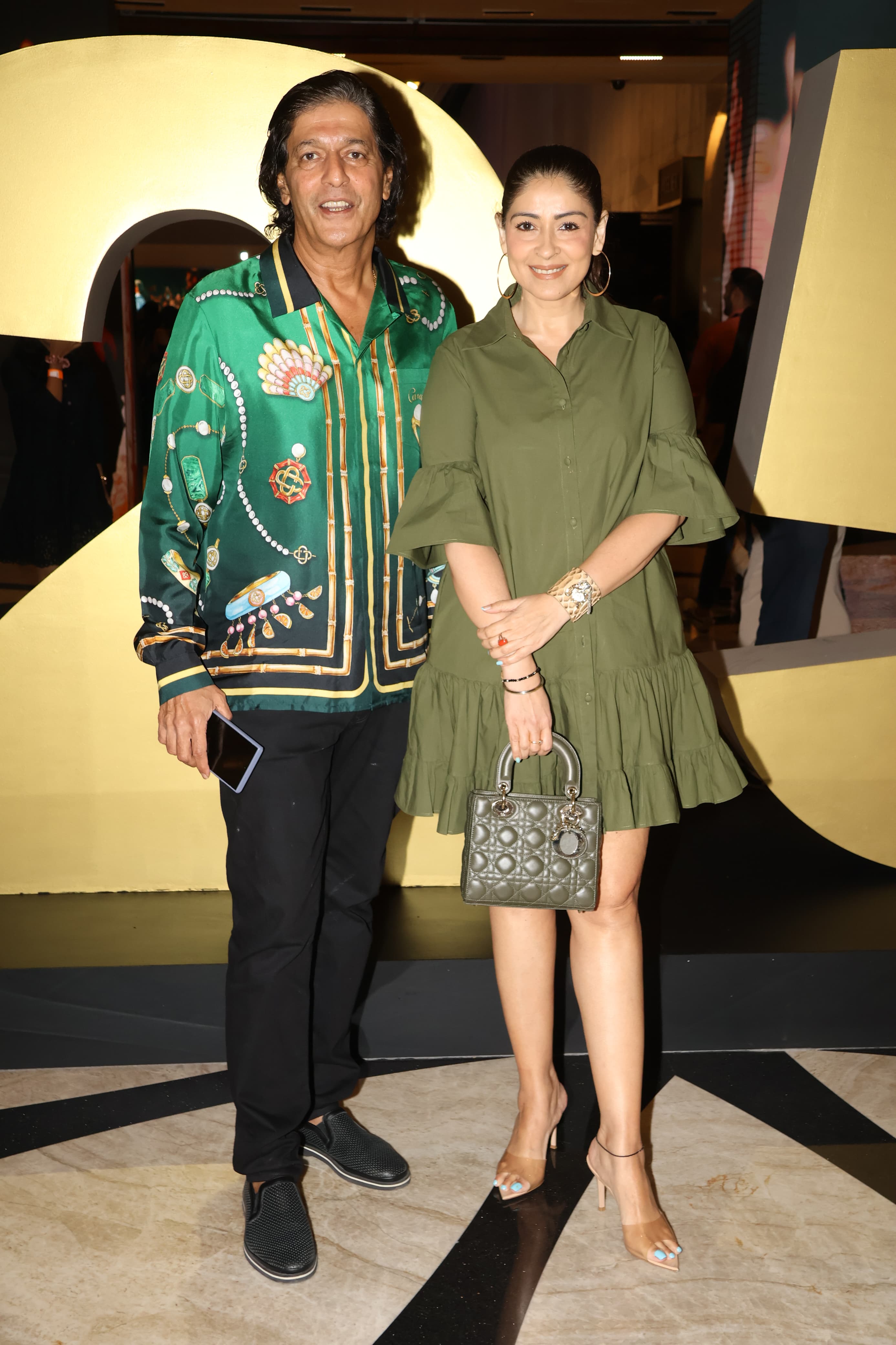 Several celebrities were in attendance at the opening show. Ananya Panday's parents, Chunky Panday and Bhavna Panday, posed for the cameras