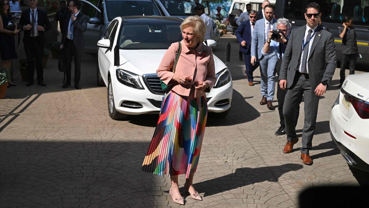 Princess Astrid at the Veermata Jijabai Bhosale Udyan and Zoo on Wednesday as part of the visit of the Belgian Economic Mission to India. Pics/AFP and PTI