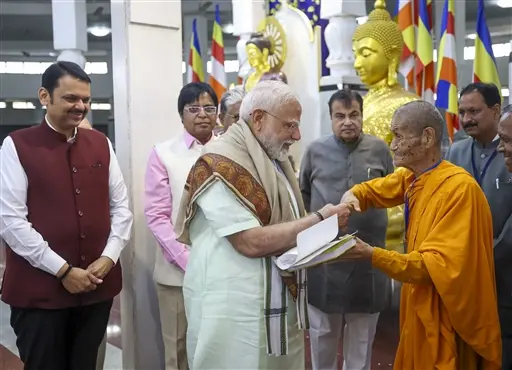 The Prime Minister also laid the foundation stone for the Madhav Netralaya Premium Centre in Nagpur. He paid respects at Deekshabhoomi, where Dr B R Ambedkar embraced Buddhism with thousands of his followers in 1956.  
