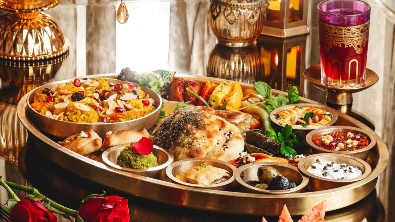 BayrouteAcross all its outlets in Mumbai, Bayroute presents an unforgettable Dawaat-E-Iftar, thoughtfully designed for both vegetarians and meat lovers. Break your fast with stuffed dates, seasonal fruits, and tangy pickled vegetables, accompanied by freshly baked pita. Savor the rich flavors of Harissa Chicken Kebab and Zaffrani Paneer Kebab, followed by signature mains that honor Middle Eastern culinary traditions. Enjoy Bayroute’s iconic Baklava, a beloved delicacy that adds the perfect touch of sweetness to your Iftar.
Enjoy the specially curated meal combos: Non-Veg at Rs 1,645 + taxes and veg at Rs 1,345 + taxes