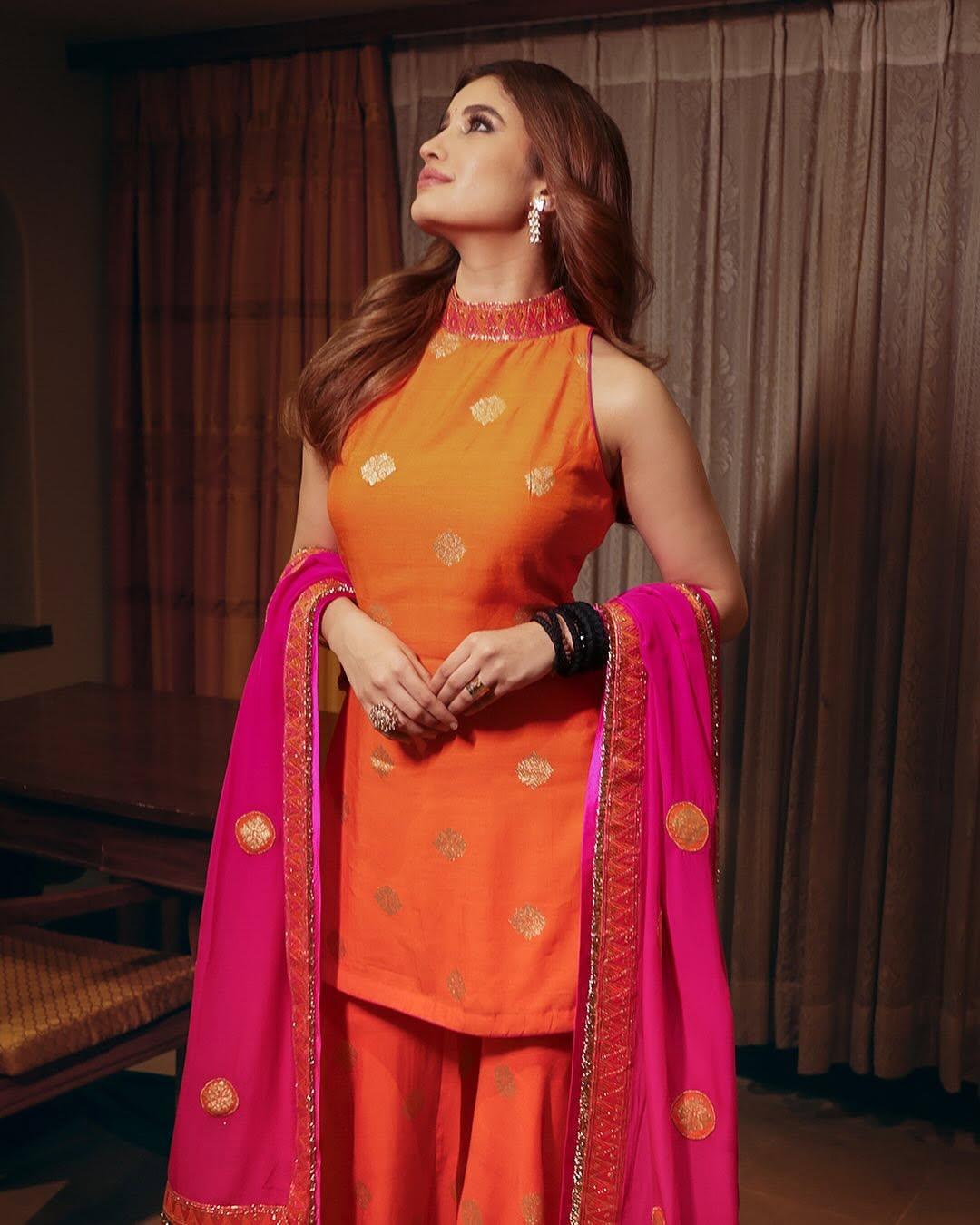 If you have to sit for a puja on every birthday because that’s what your mom wants, worry not—we have got you a beautiful suit inspiration right from Rasha’s wardrobe