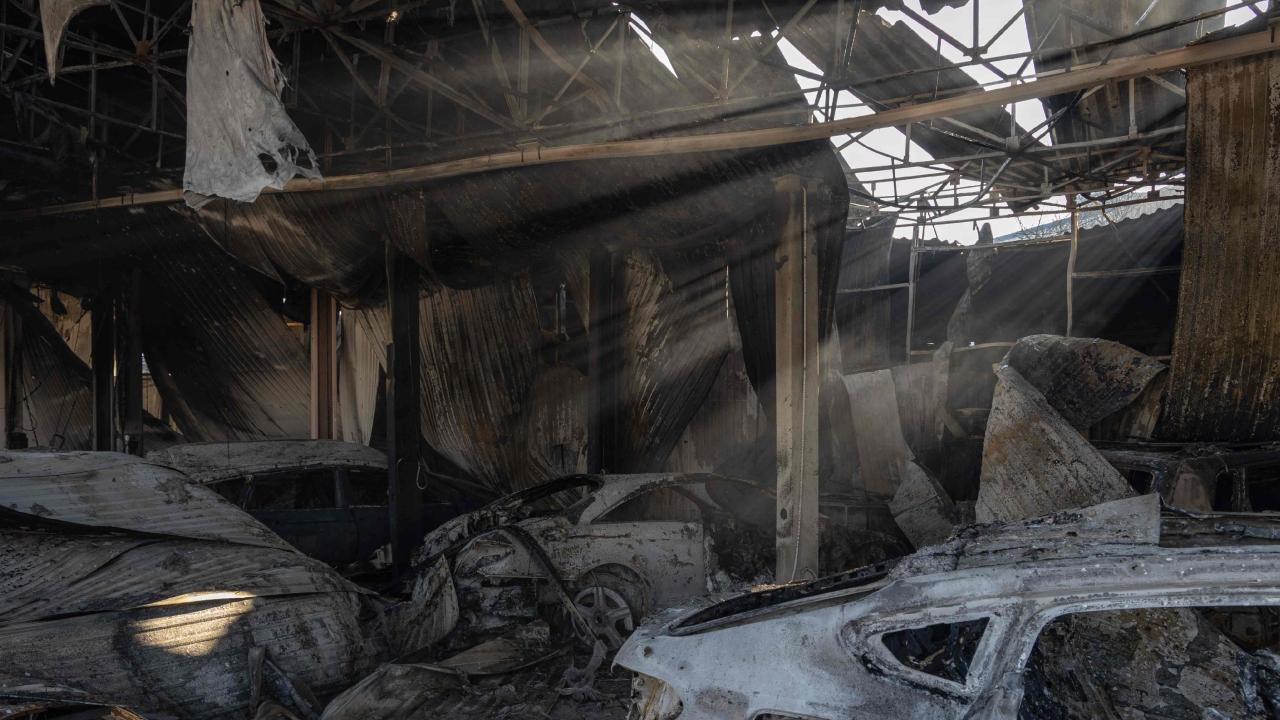 Over 70 people and 20 fire engines were involved in extinguishing what the emergency services called 