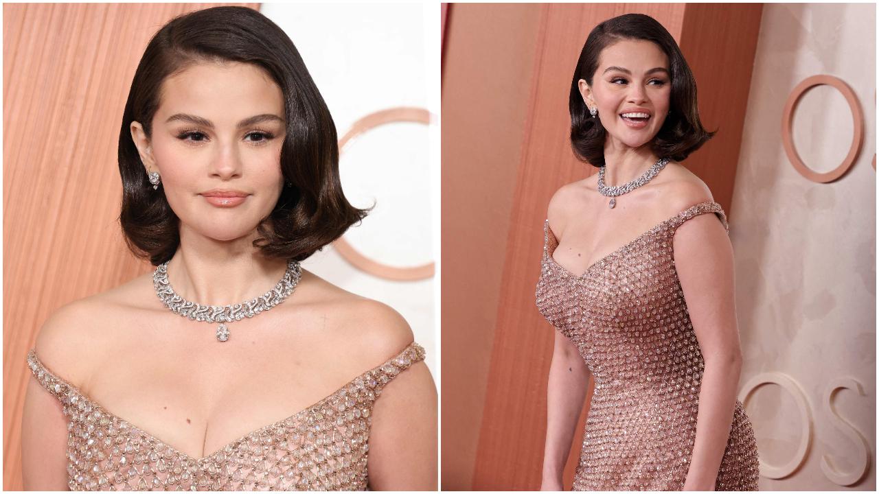 Donning an off-shoulder rose gold Ralph Lauren gown dripping in crystals, Selena happily posed for shutterbugs on the red carpet. Styled by Molly Dickinson, Gomez's look was inspired by Sophia Loren -- and she even worked with the iconic superstar's tailor to customise her look, according to E! News correspondent Zanna Roberts Rassi, Page Six reported. The dazzling design's embellished with over 16,000 glass droplets and Rosemont crystals, all sewn on by hand by a team of 12 artisans.