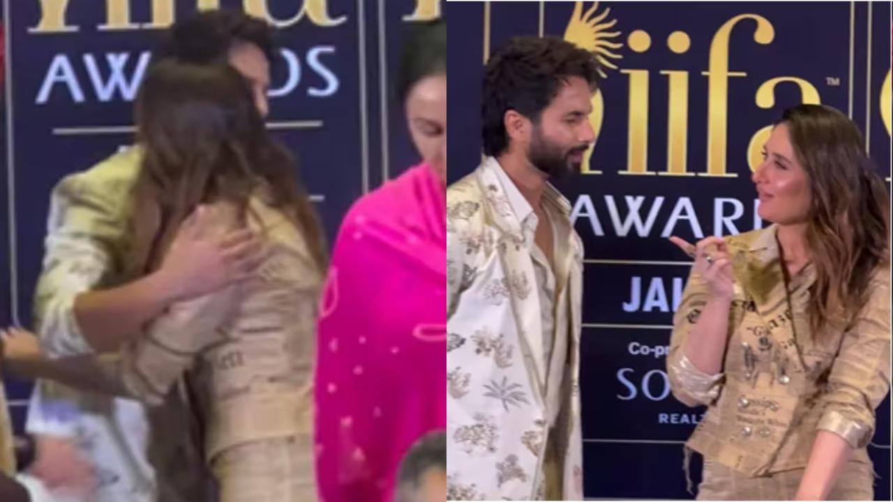 Shahid Kapoor reacts to reunion with Kareena Kapoor at Jaipur event