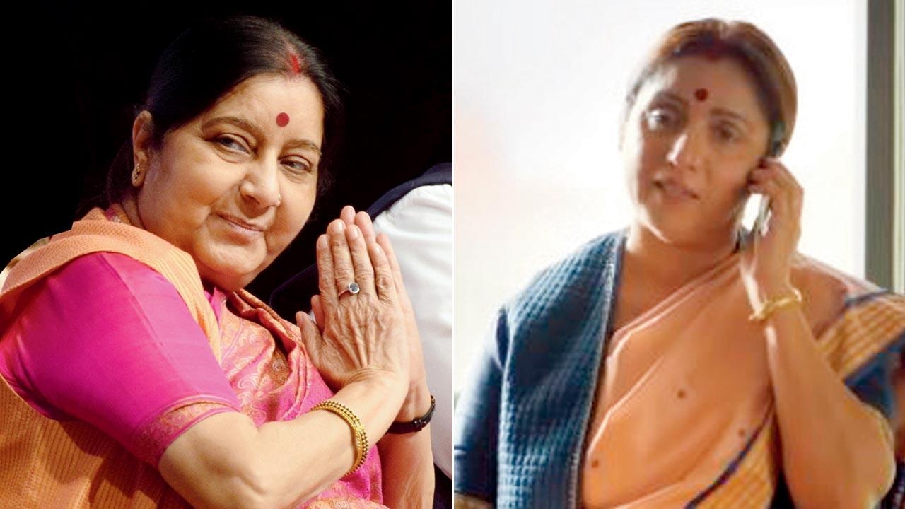 Revathy’s role is modelled on (left) late Sushma Swaraj