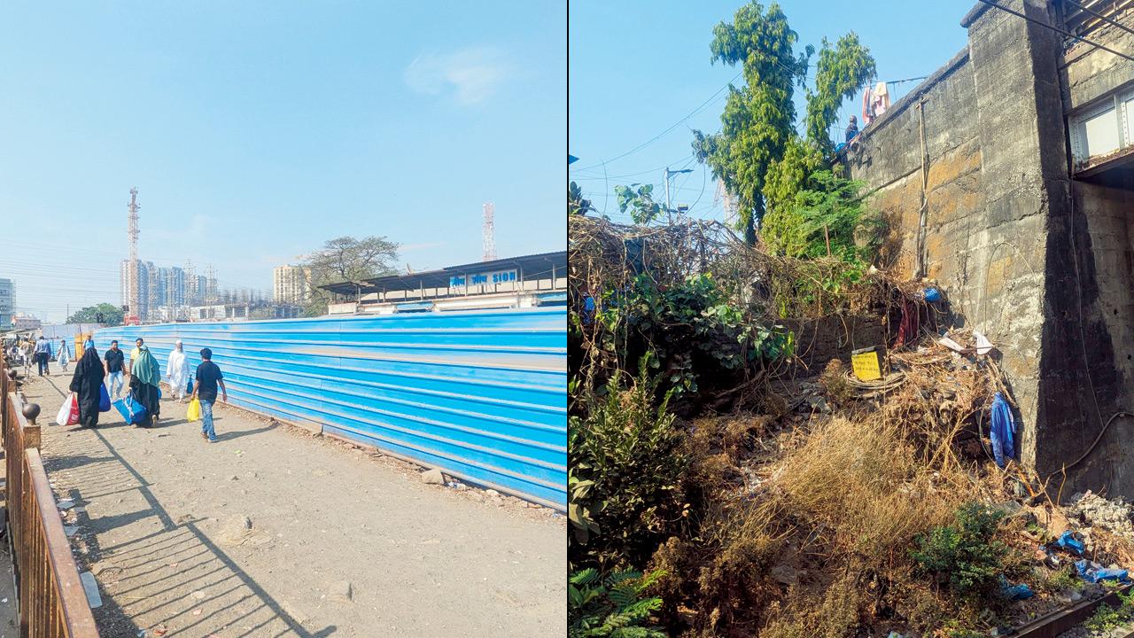 Current state of the pedestrian pathway (right) proposed landing site for the FOB. Pics/Atul Kamble