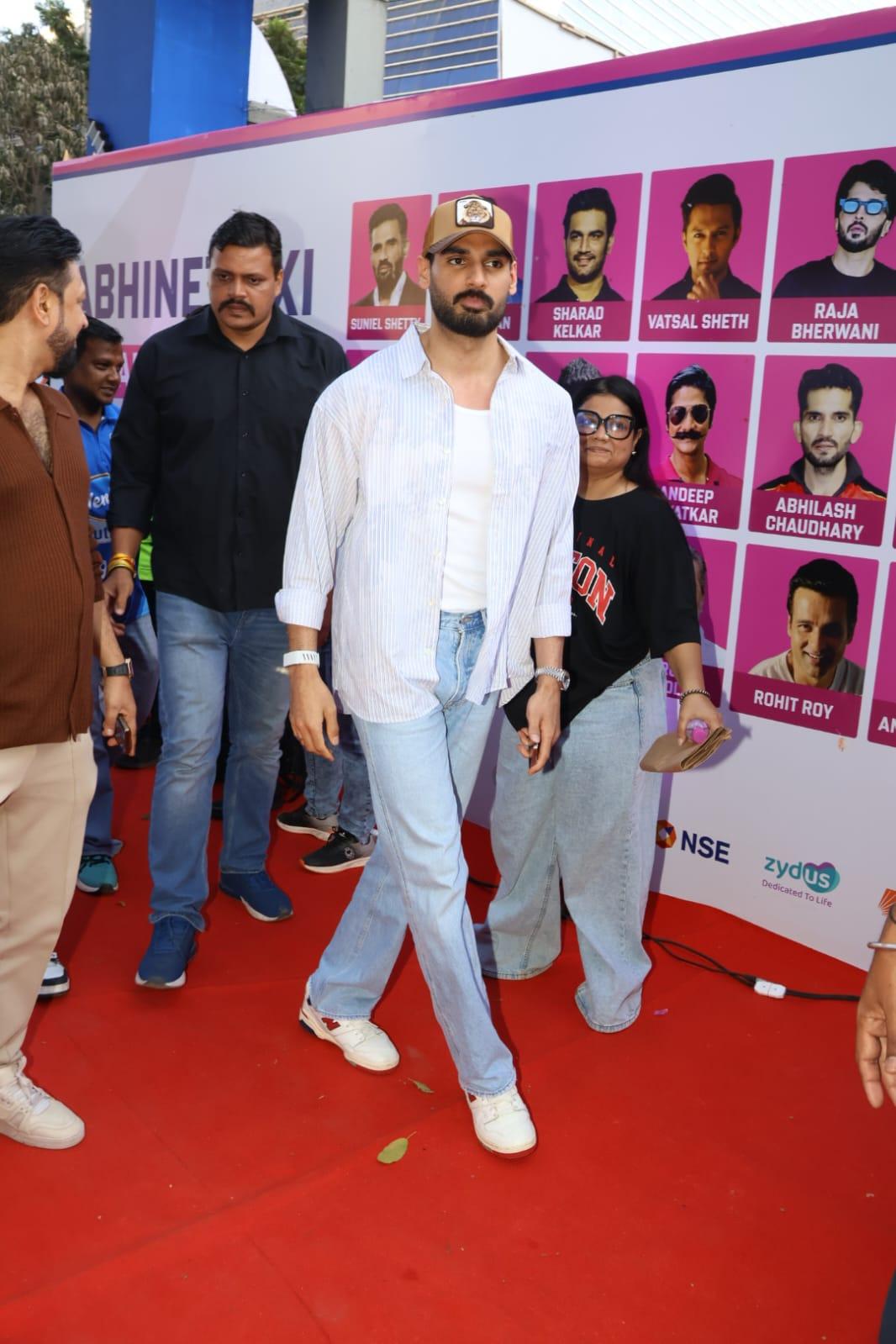Ahan Shetty was also clicked at the red carpet of the event.
 
