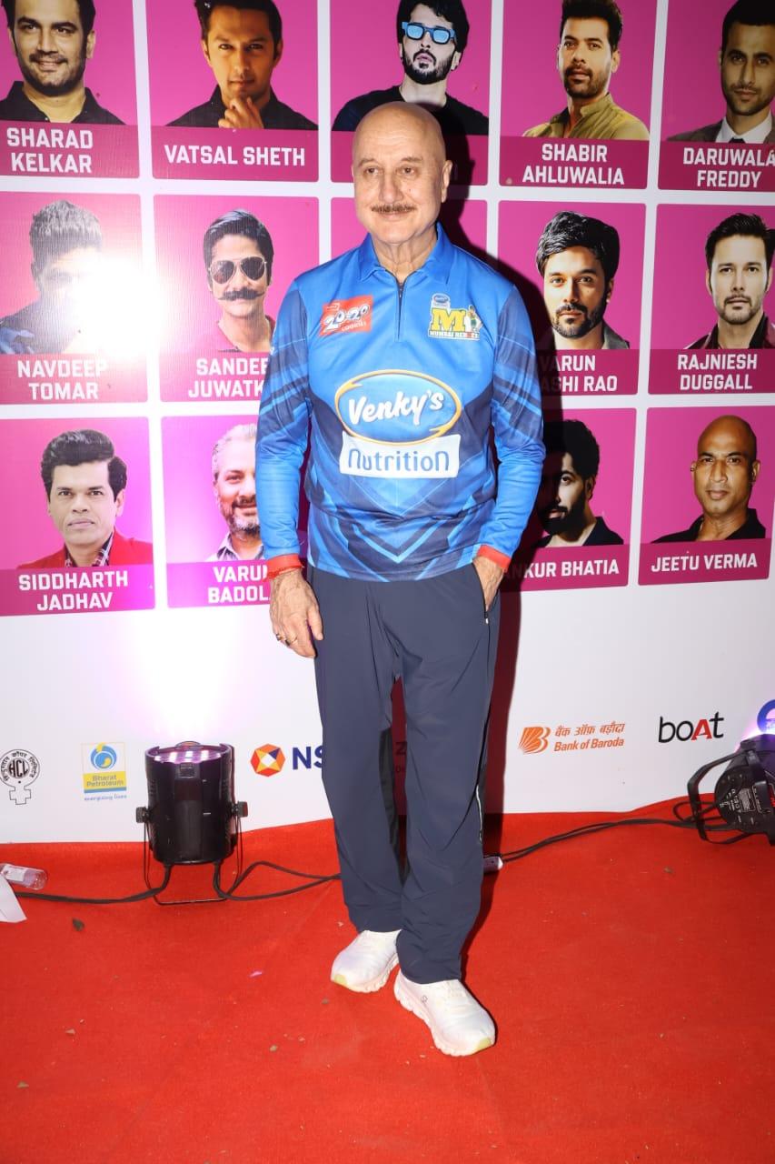 Ace actor Anupam Kher was snapped posing for the cameras stationed at MCA Ground, BKC.