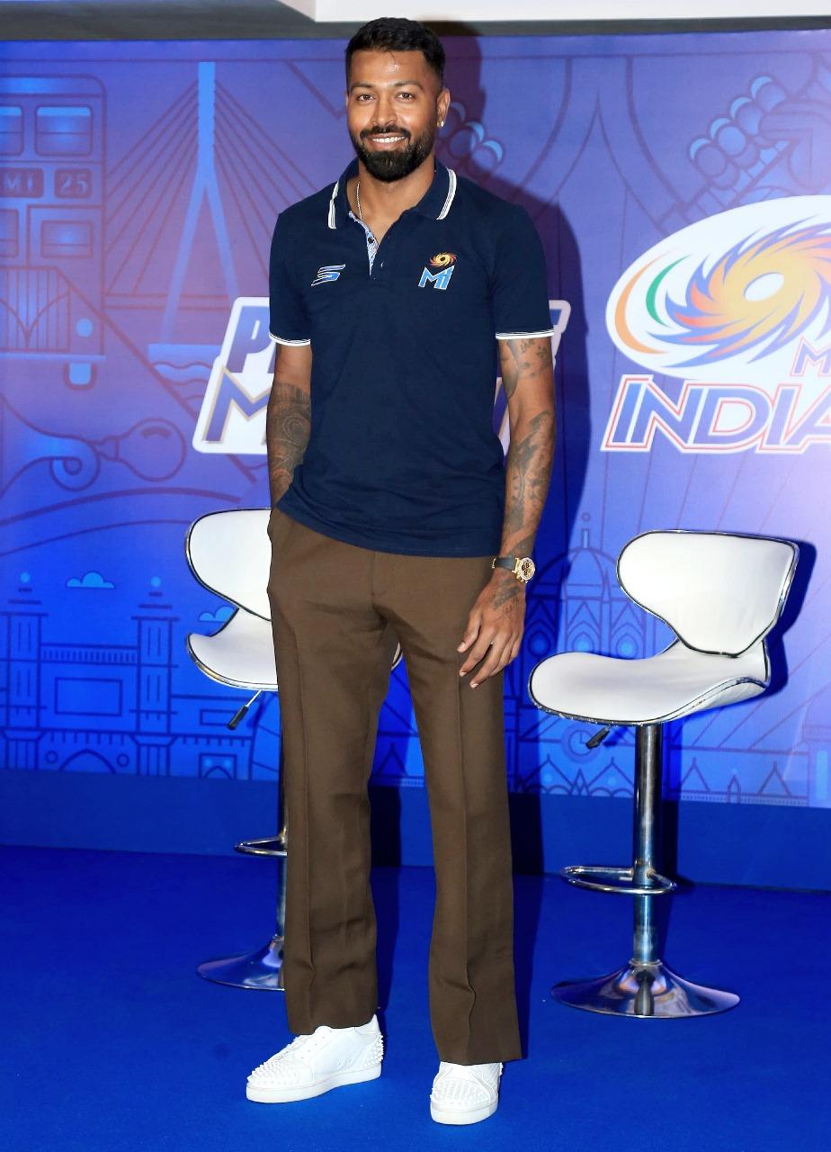 Hardik Pandya was clicked at the IPL 2025 press conference