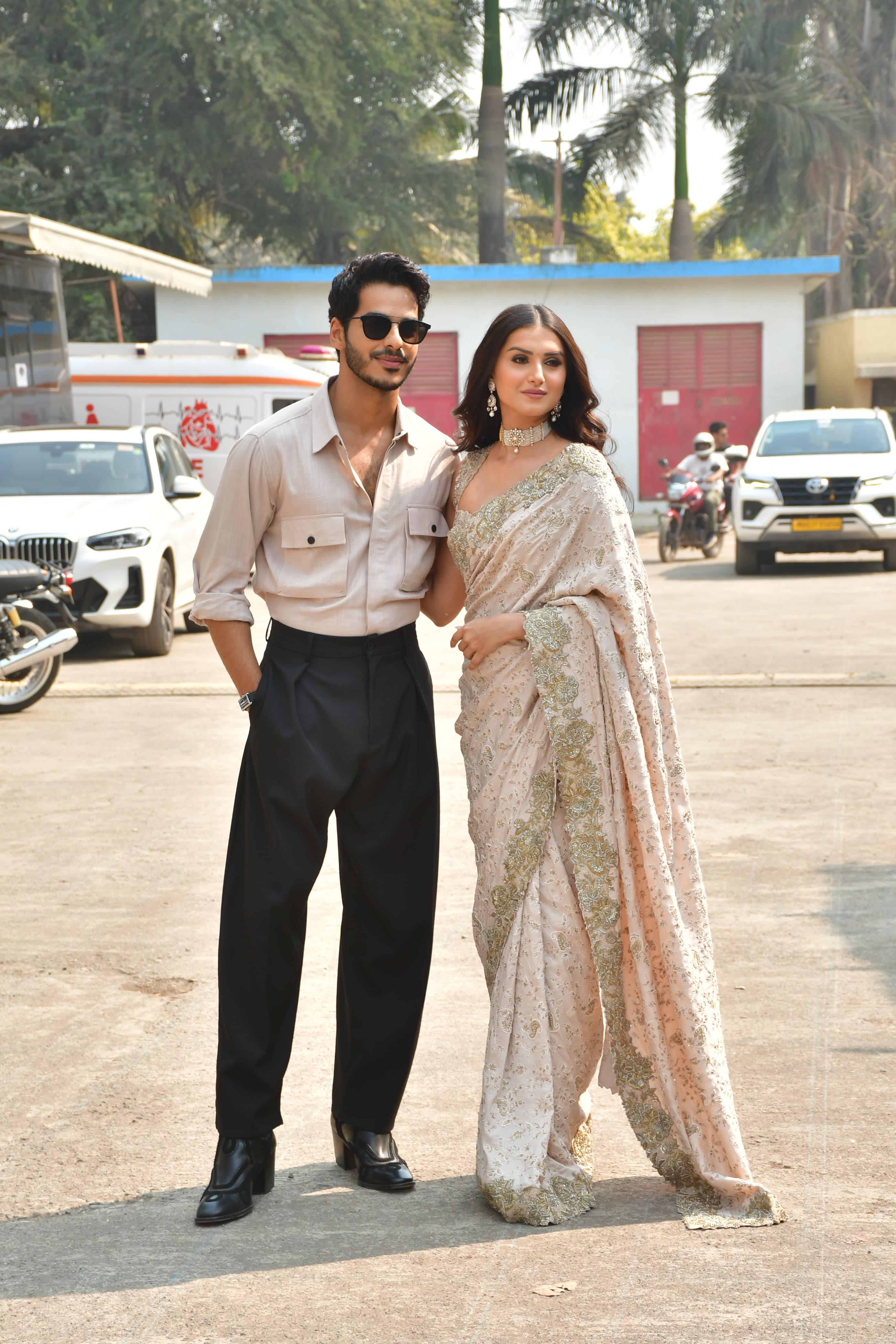 Tara Sutaria and Ishaan Khatter, who recently filmed a song together, were clicked as they went to promote their project.  