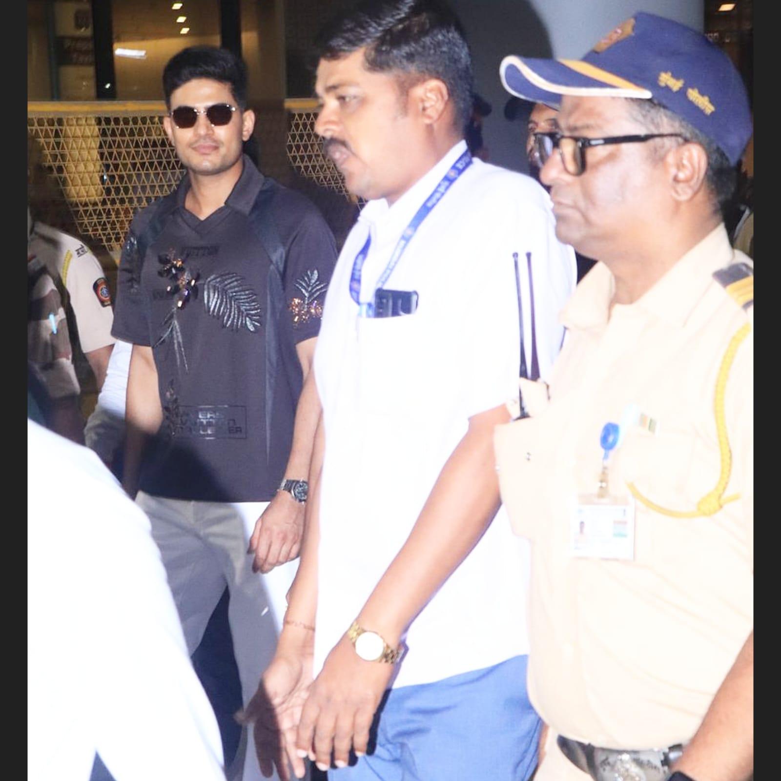 Shubman Gill was snapped at Mumbai airport as he returned to the city from Dubai post-ICC tournament. 