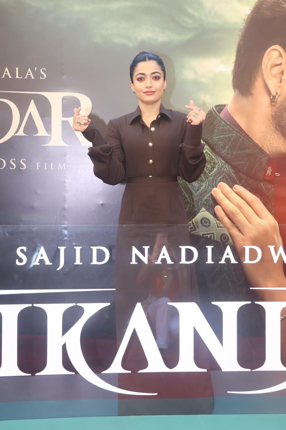 Rashmika Mandanna too reached to attend the trailer launch event of her upcoming mass entertainer