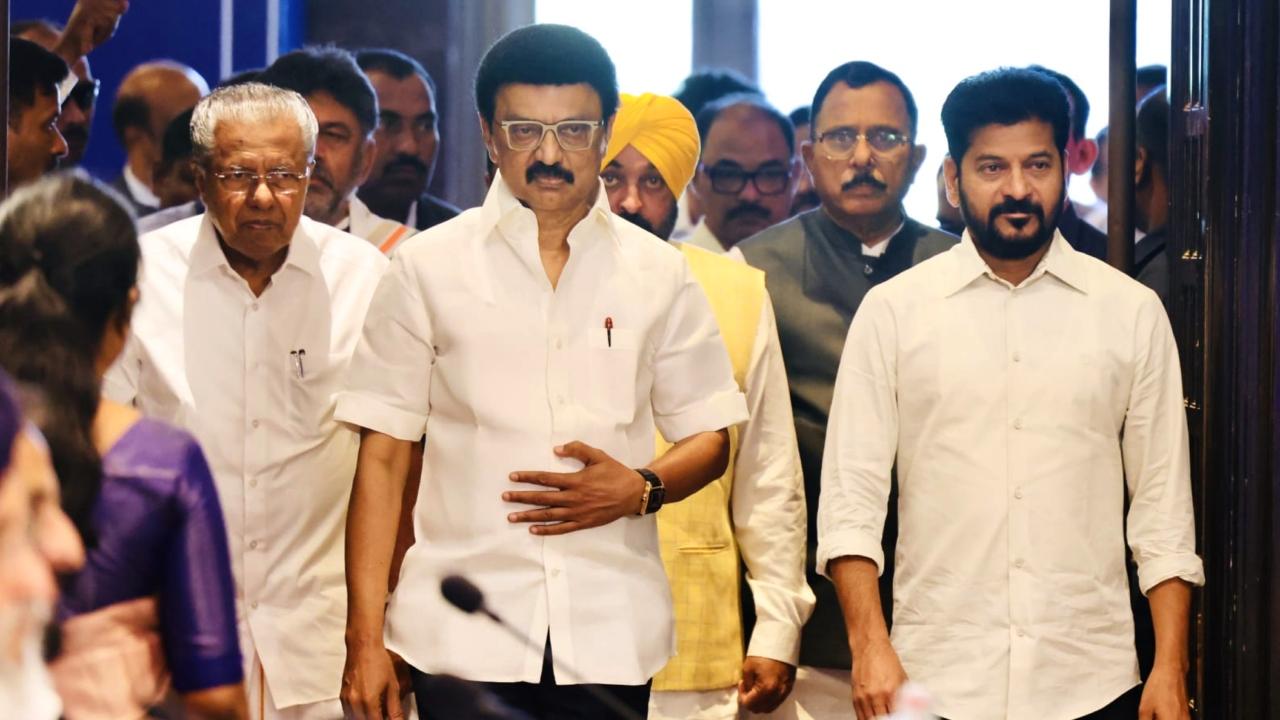 Ahead of the meeting, Tamil Nadu Chief Minister MK Stalin welcomed Telangana CM Revanth Reddy and Karnataka Deputy Chief Minister DK Shivakumar to the meeting on delimitation