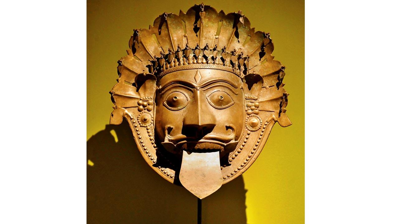 Wooden head masks, late 20th century CE which possibly depict Jatayu and either Sugriva or Bali originate from Lankapodi Jatra, a open-air theatrical performance from Odisha. Pics/Atul Kamble