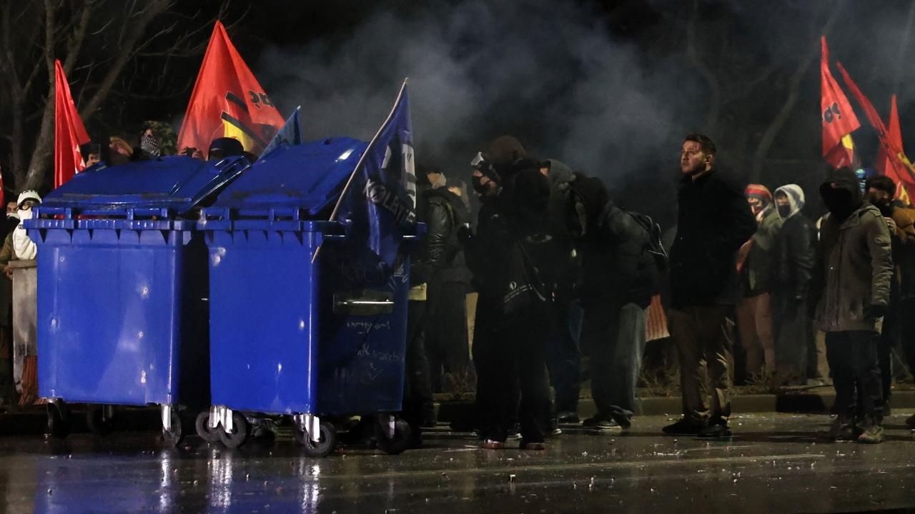 The interior ministry said more than 50 people were detained and 16 police officers were injured following the protests