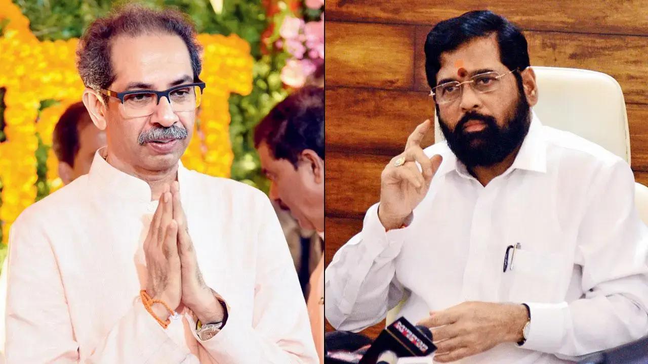 Members of rival Shiv Sena factions confront each other, raise slogans ahead of Thane rally