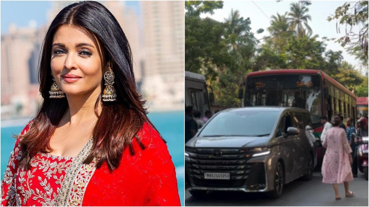 BEST bus rear-ends Aishwarya Rai Bachchan's car on Mumbai street,watch