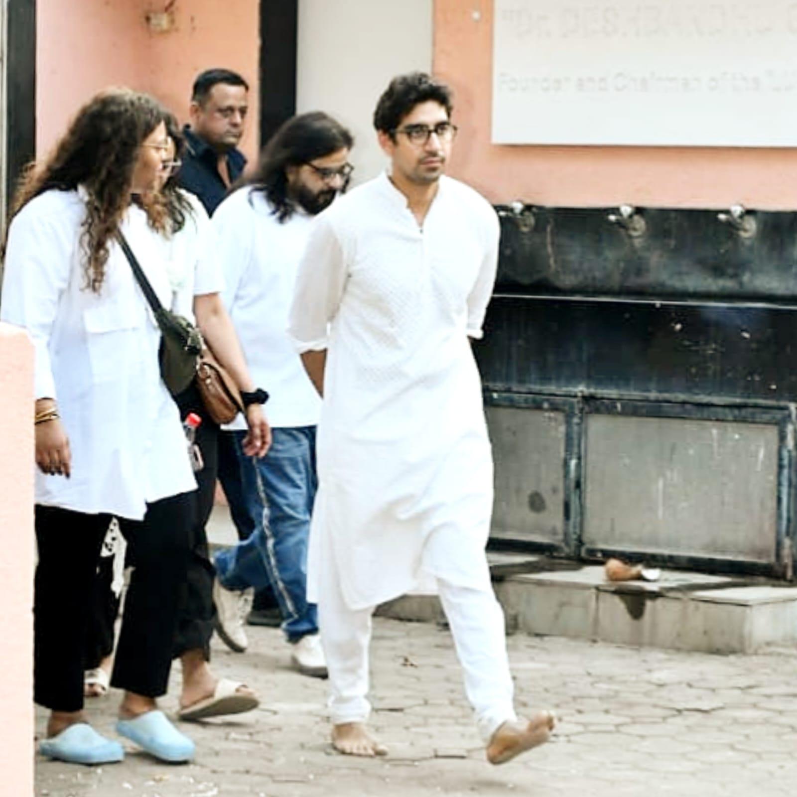 Filmmaker Ayan Mukerji at his father's funeral