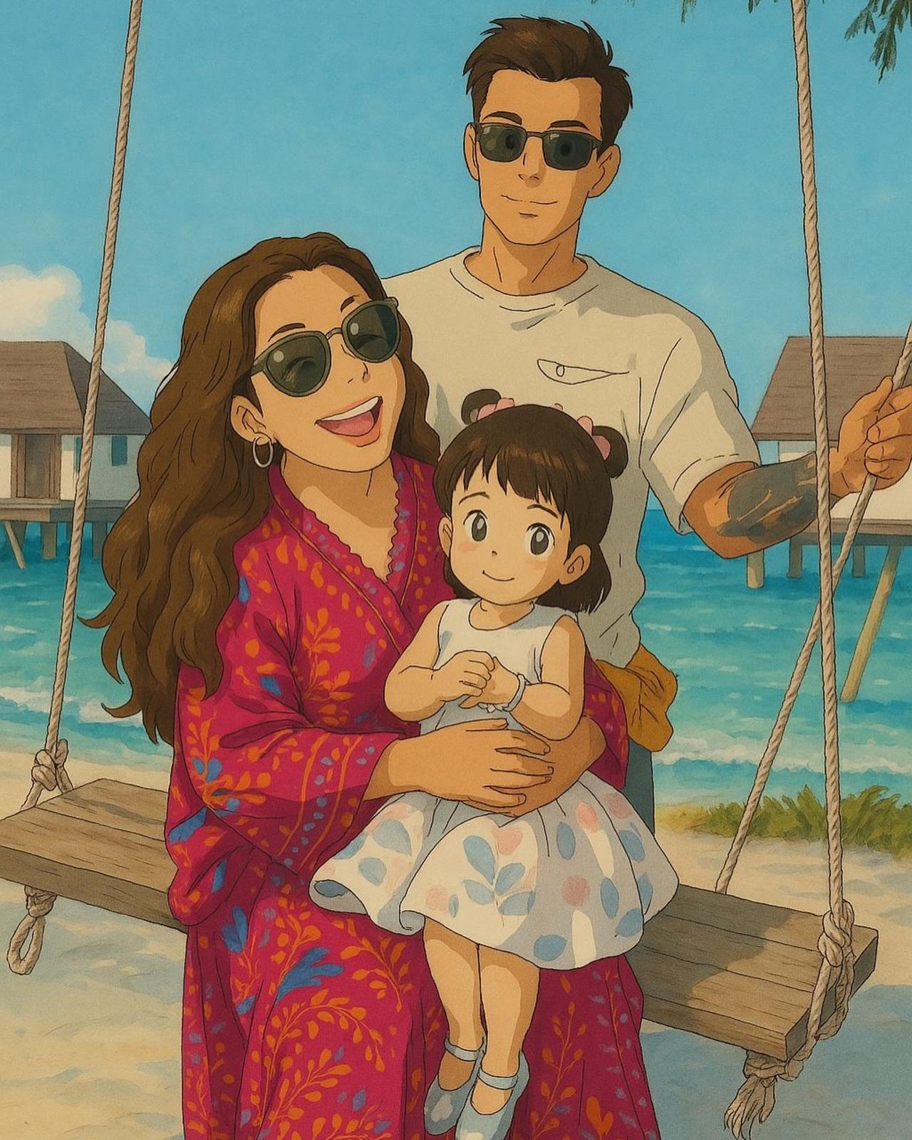 Bipasha Basu also gave her family pictures a Studio Ghibli makeover