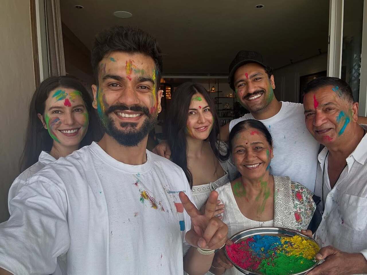 Vicky Kaushal and Katrina Kaif celebrated the festival of colours at their Mumbai home and shared glimpses from their celebration