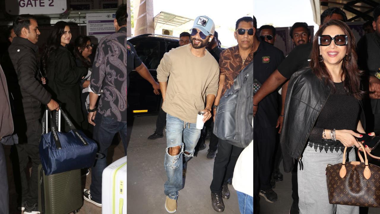 Celebs at Jaipur airport. Pic/Yogen Shah