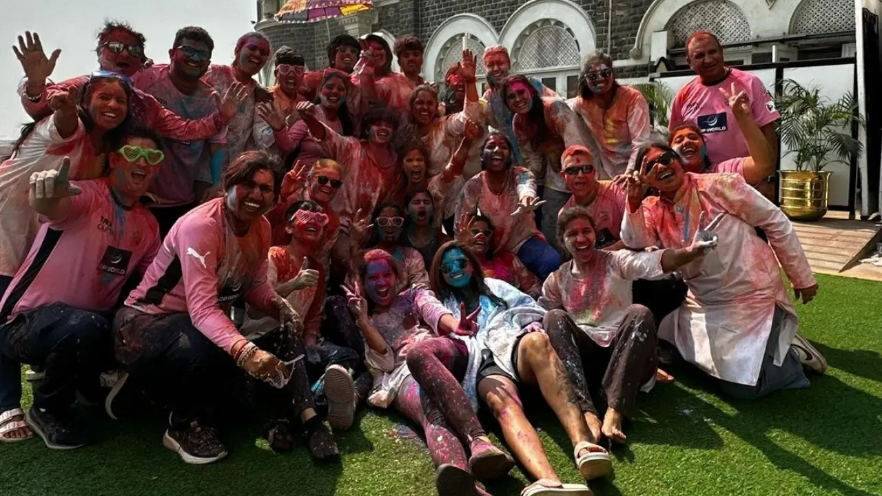 Much like their male counterparts, Delhi Capitals women also left no stone unturned to celebrate Holi ahead of their WPL 2025 summit clash with Mumbai Indians