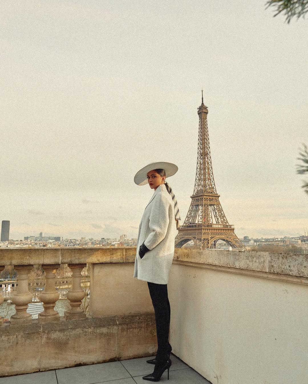 LV event
The new mommy slayed, proving she is the epitome of high fashion. Deepika stunned in a beige oversized blazer dress with dramatic puffed shoulders and a sleek double white collar.