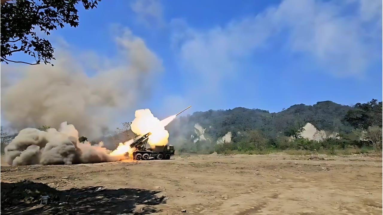 Once simulated targets were identified, they were swiftly neutralised through coordinated strikes using fighter aircraft, long-range rocket systems, medium artillery, swarm drones, kamikaze drones, and armed helicopters - all executed in an electronically contested environment that simulated modern battlefield conditions
