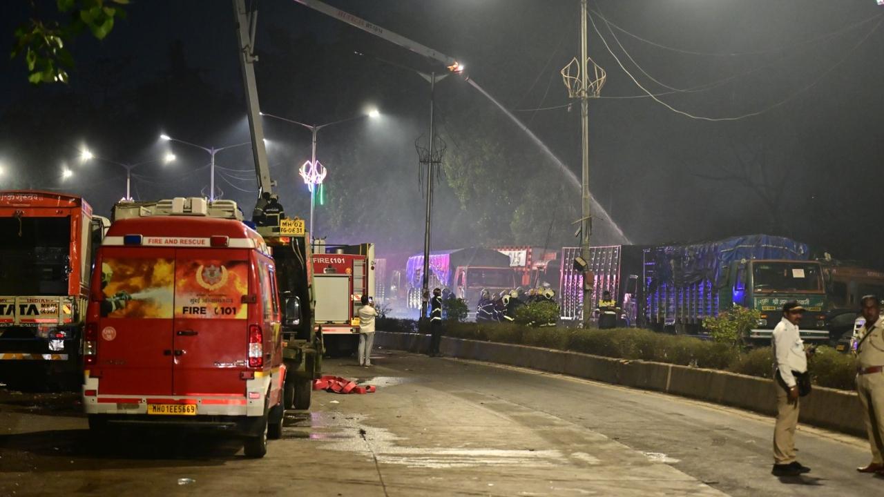 The incident was first reported at 9:50 pm, the officials said, adding that following the information, the Mumbai Fire Brigade and civic officials rushed to the spot and launched a fire-fighting operation